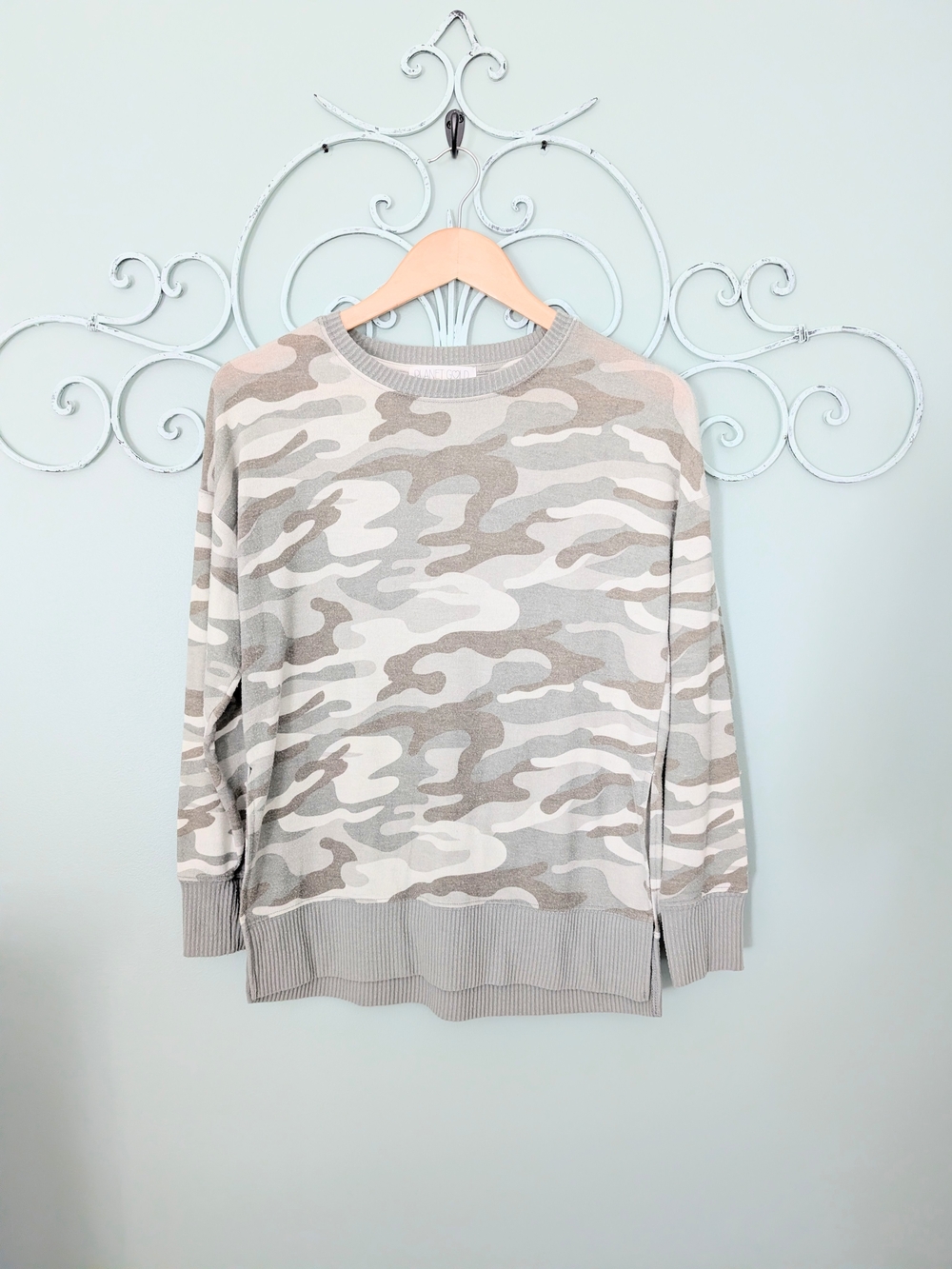 Planet Gold Camo Print Top